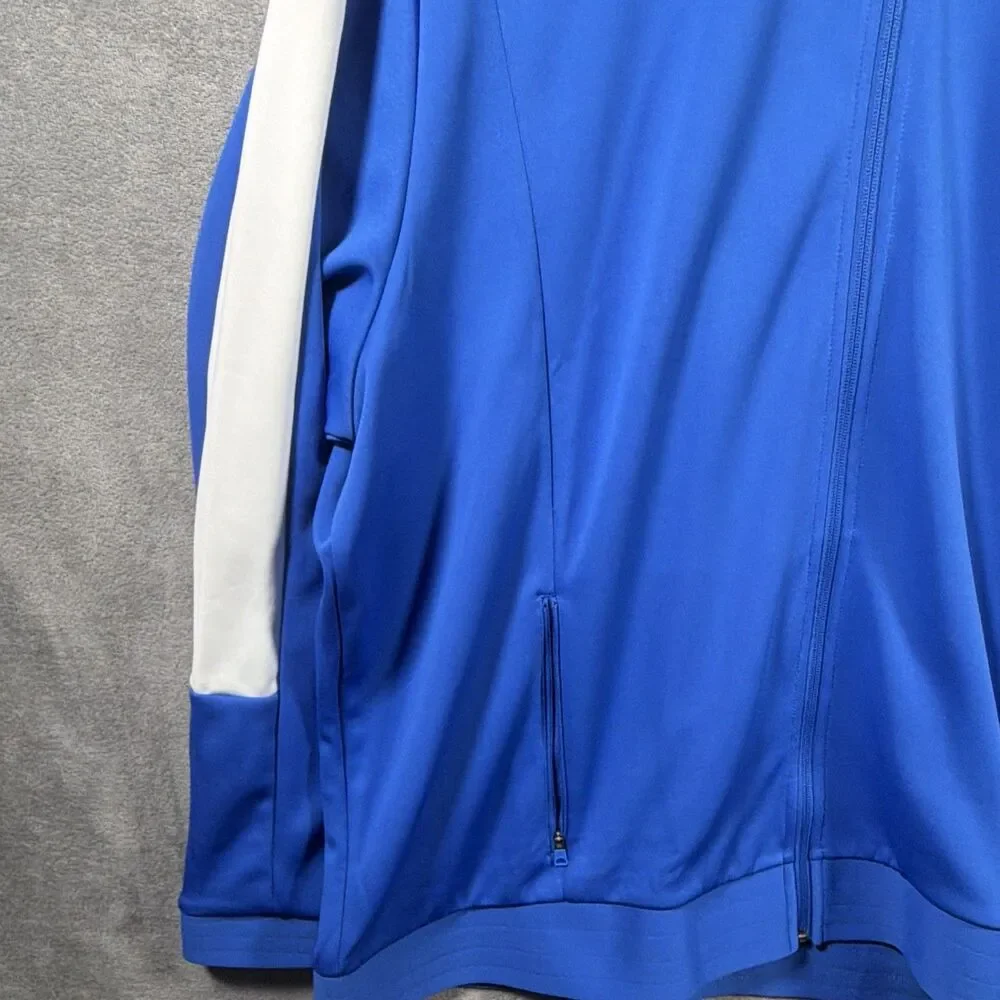 Jordan Men’s Blue/White Colorblock Track Jacket 2XL Regular Full Zip Mock Neck